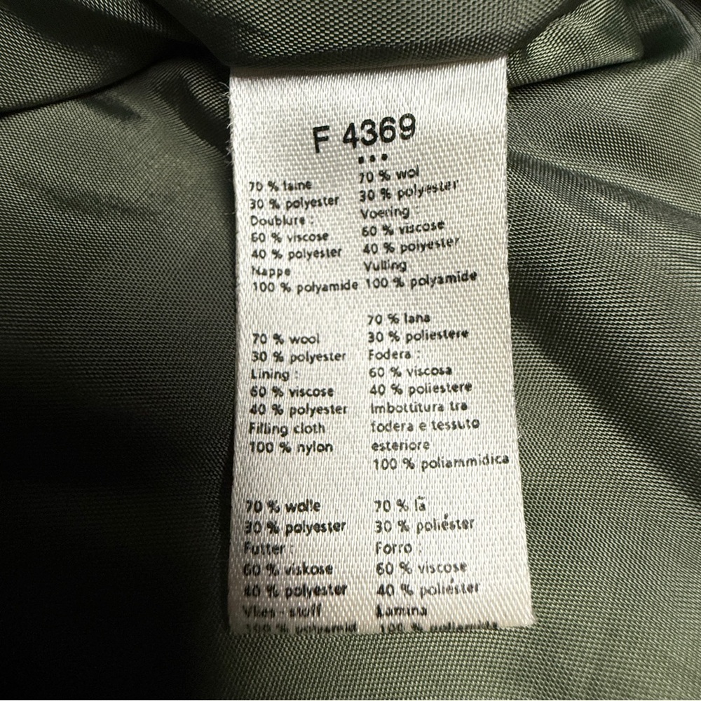 VTG Lacoste Wool Jacket Olive Green Full Zip Collared Pockets Lined SZ XXL READ - Picture 4 of 11